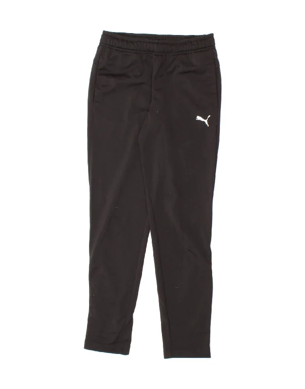 PUMA Boys Tracksuit Trousers 11-12 Years Large Black Polyester
