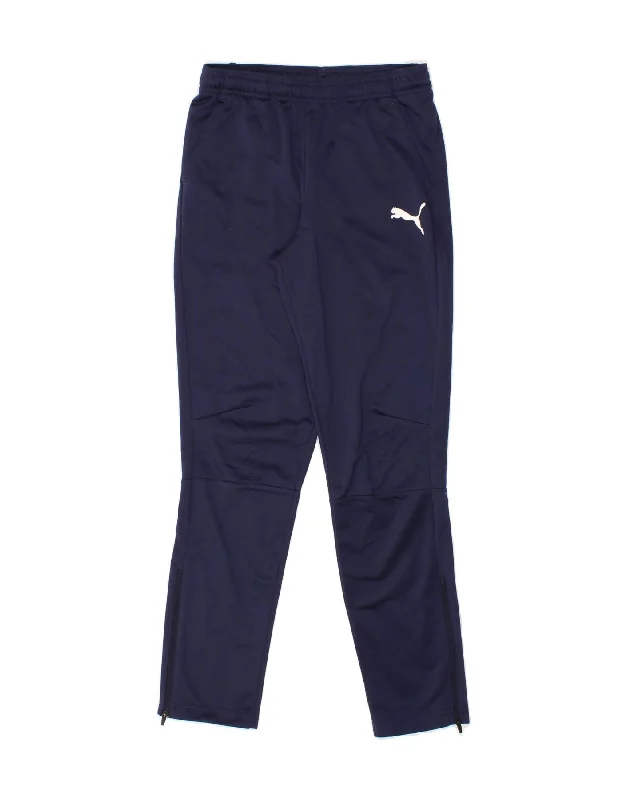 PUMA Boys Tracksuit Trousers 13-14 Years  Navy Blue Polyester