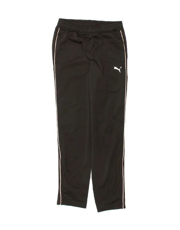PUMA Boys Tracksuit Trousers 13-14 Years XL Black Polyester