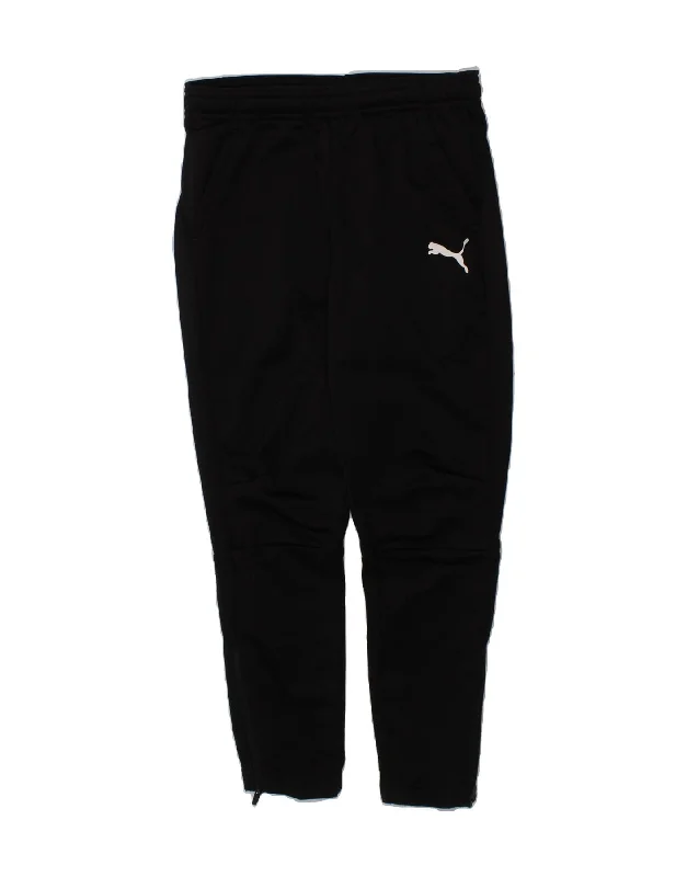 PUMA Boys Tracksuit Trousers 7-8 Years Small  Black Polyester
