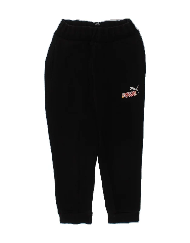 PUMA Boys Tracksuit Trousers Joggers 3-4 Years  Black