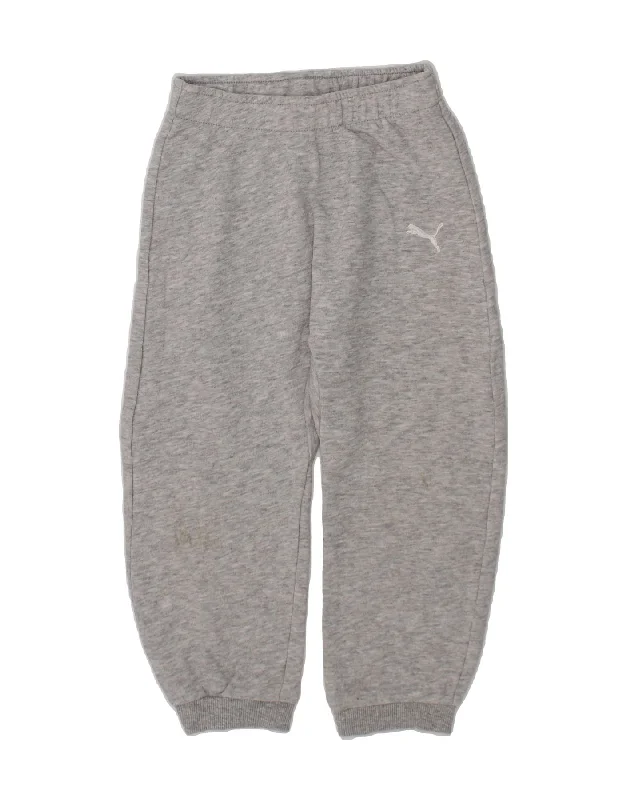 PUMA Boys Tracksuit Trousers Joggers 3-4 Years  Grey Flecked