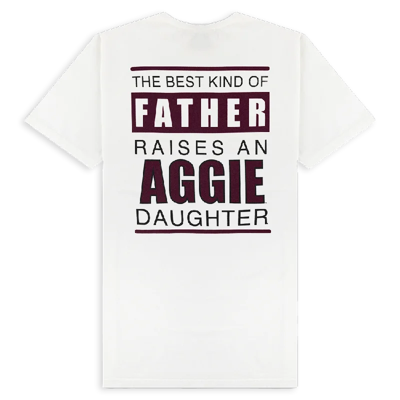 Men's Shirts with Patchwork SleevesTexas A&M Father Raises an Aggie Daughter T-Shirt