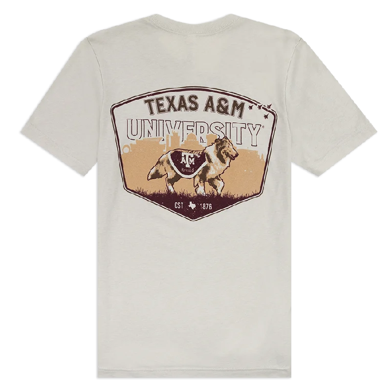 Men's Shirts with Chest PocketsTexas A&M Reveille on a Walk Skyline T-Shirt