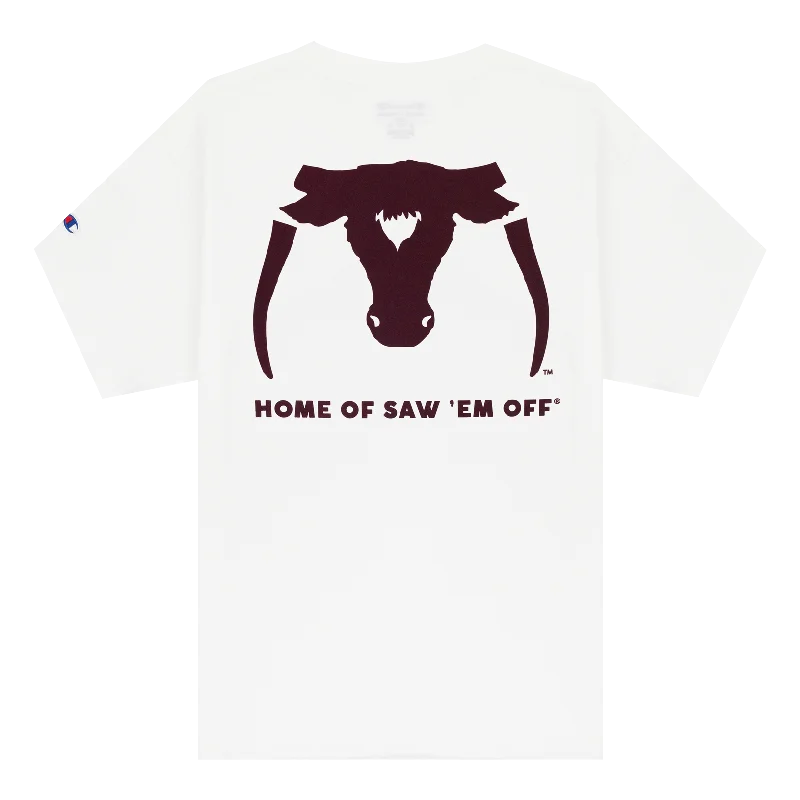 Men's Shirts with Graphic PrintsSaw 'Em Off NSC 2024 White T-Shirt
