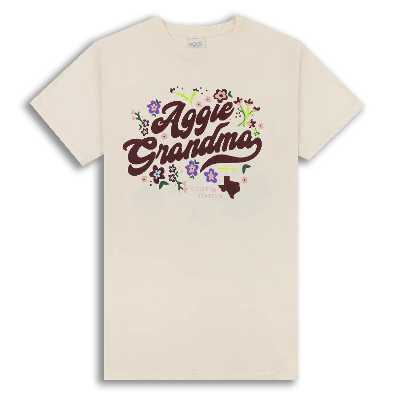 Durable Men's Work ShirtsAggie Grandma Floral T-Shirt
