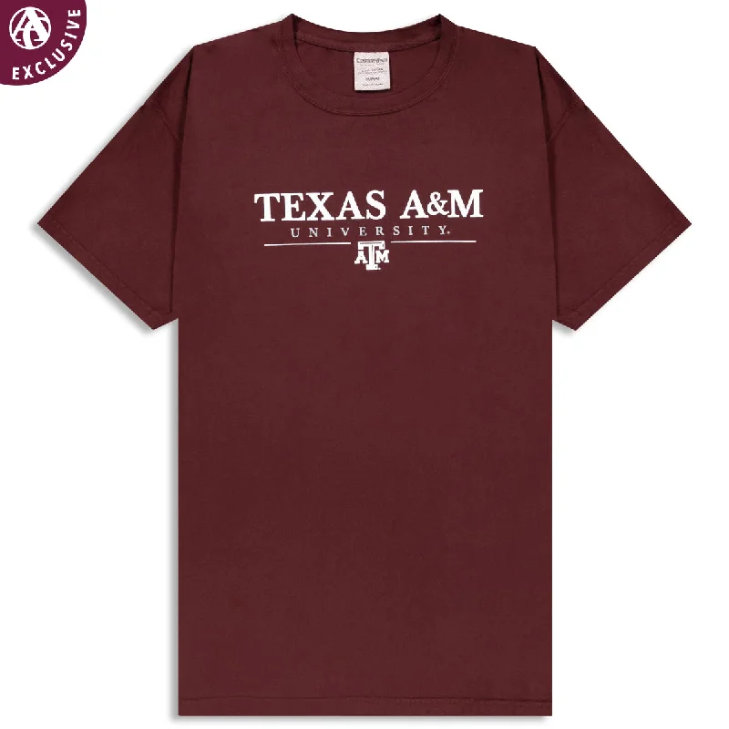 Men's Shirts with Hidden PocketsTexas A&M University Simple Maroon T-Shirt