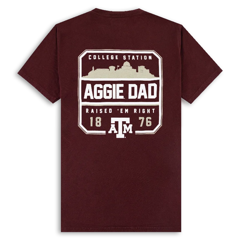 Men's Shirts with Roll-Up SleevesTexas A&M Aggie Dad Skyline T-Shirt
