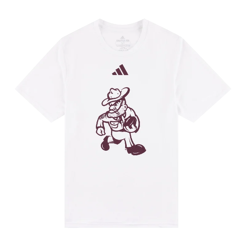 Men's Shirts with Embellished HemlinesTexas A&M Adidas Football Ol' Sarge White T-Shirt