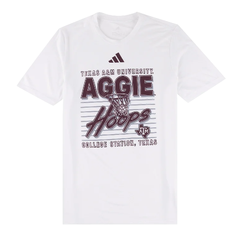 Men's Shirts with Embellished CollarsTexas A&M Aggies Adidas Pregame Hoops Tee