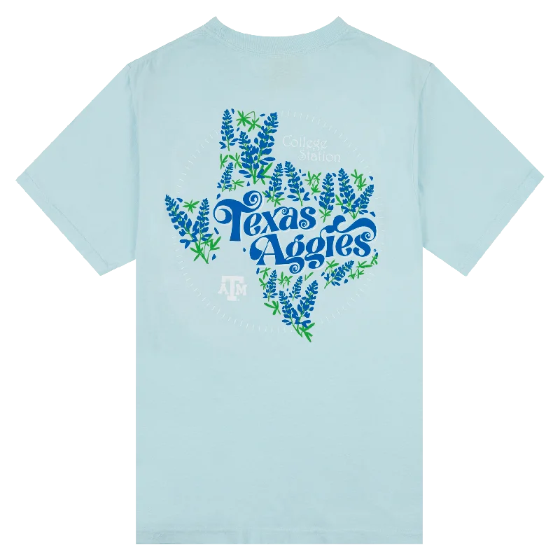 Men's Shirts with Single-Breasted DesignsTexas Aggies Bluebonnets T-Shirt