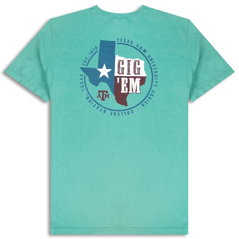 Men's Shirts with Hidden PocketsTexas A&M Gig 'Em Texas Circle T-Shirt