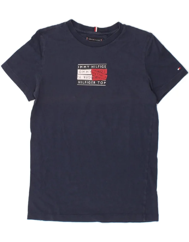 Men's Shirts with Patch PocketsTOMMY HILFIGER Boys Graphic T-Shirt Top 10-11 Years Navy Blue Cotton Men's Shirts with Patch PocketsTOMMY HILFIGER Boys Graphic T-Shirt Top 10-11 Years Navy Blue Cotton