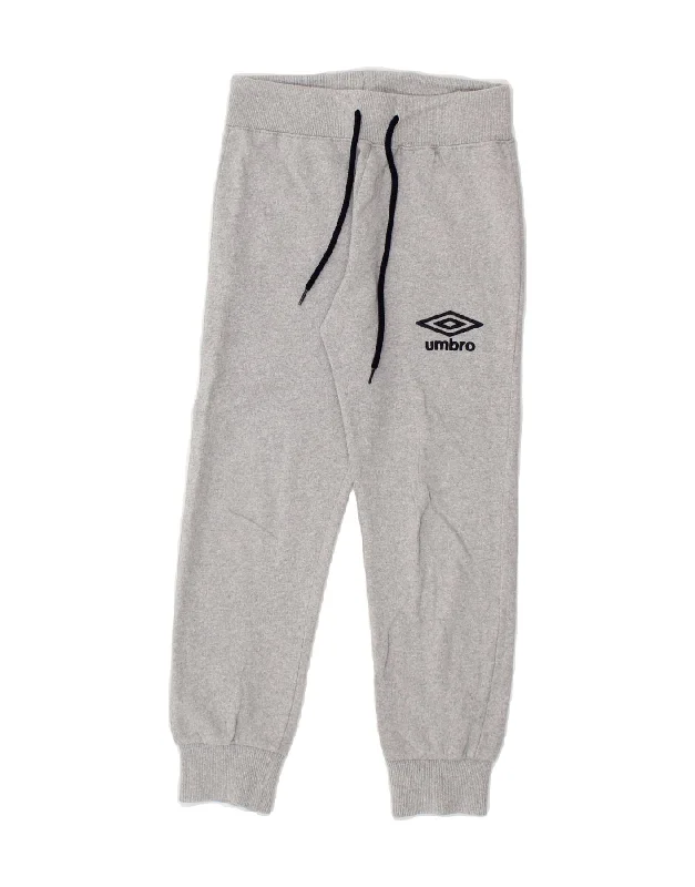 UMBRO Boys Tracksuit Trousers Joggers 5-6 Years Grey Cotton