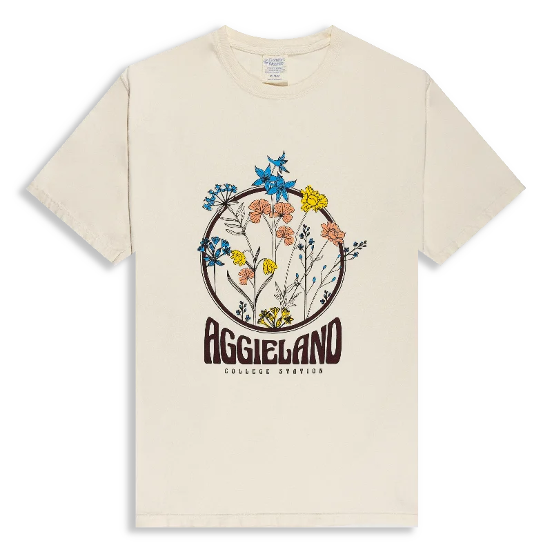 Men's Tailored Shirts for a Professional AppearanceAggieland Floral Circle Parchment T-Shirt