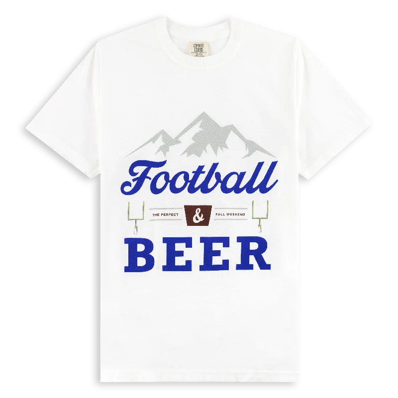 Men's Shirts with Asymmetrical HemlinesFootball & Beer T-Shirt