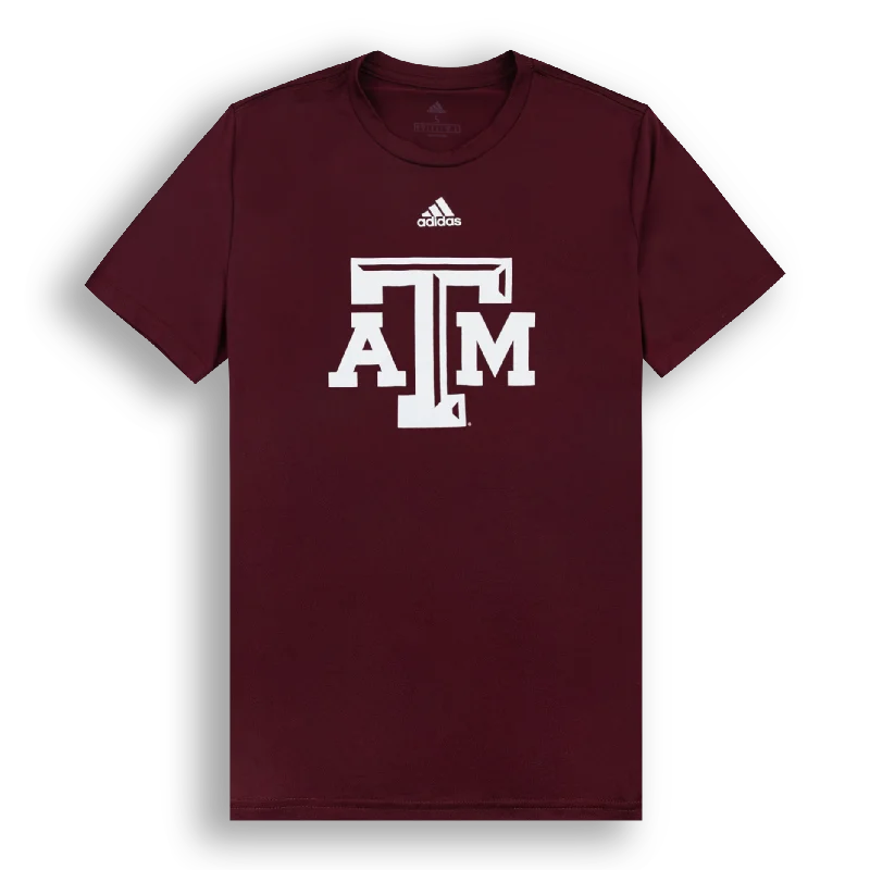 Men's Shirts with Striped PatternsTexas A&M Adidas Block A&M Logo Pregame T-Shirt