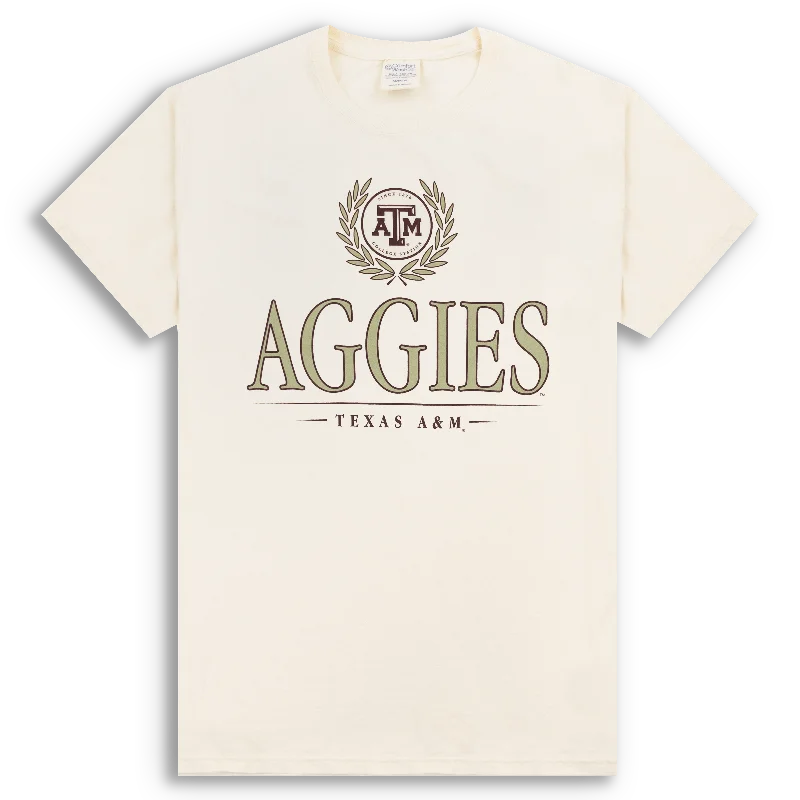Solid-Colored Men's ShirtsTexas A&M Aggies Olive Branch Parchment T-Shirt