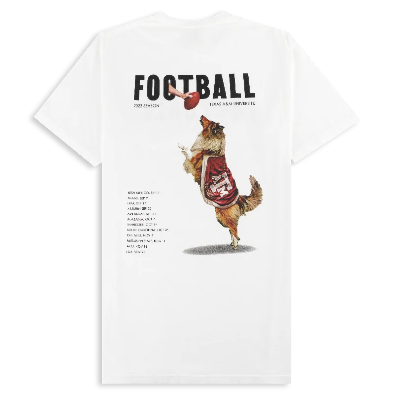 Men's Shirts with Adjustable HemlinesTexas A&M White 2023 Reveille Football T-Shirt