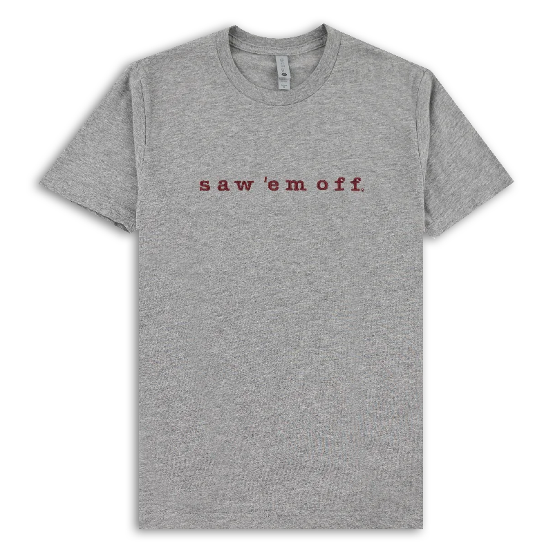 Men's Shirts with Cowl NecksSaw 'Em Off Embroidered T-Shirt