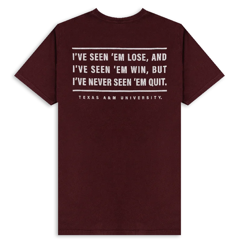 Stylish Men's HenleysTexas A&M Seen 'Em Lose, Win, Never Quit Maroon T-Shirt