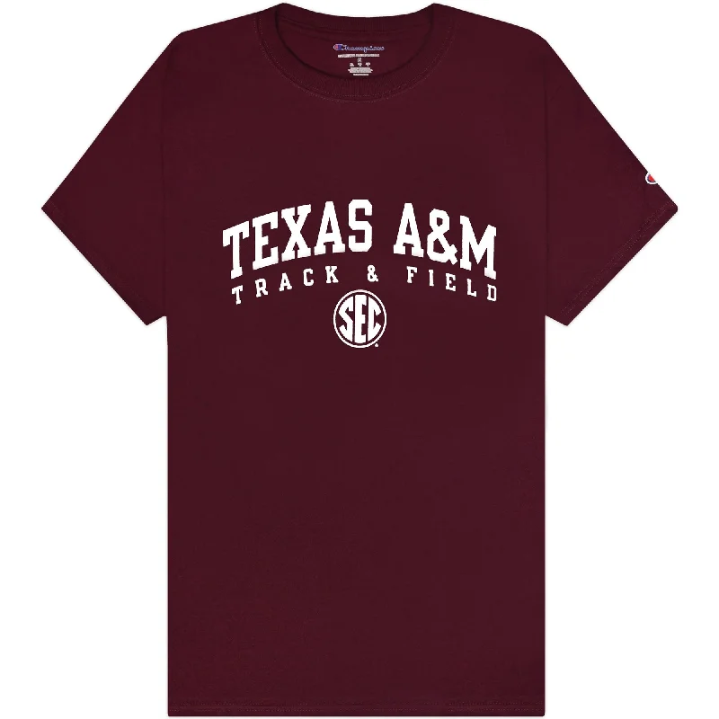 Men's Shirts with Contrast CollarsTexas A&M Champion Track & Field SEC T-Shirt