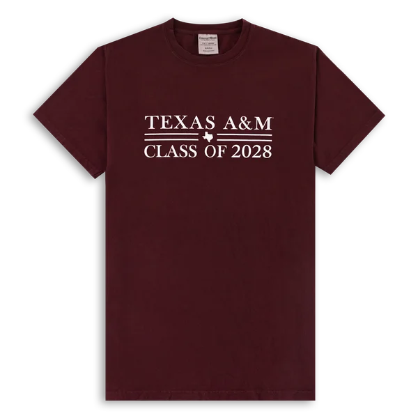 Men's Shirts with Plaid PatternsTexas A&M Class of 2028 T-Shirt