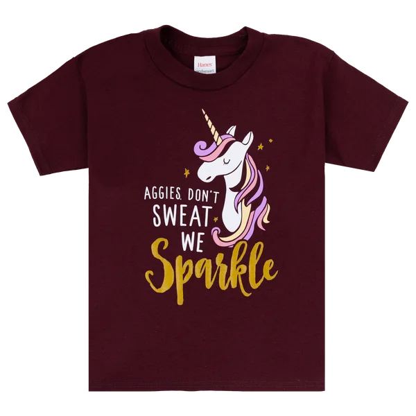 Men's Shirts for HuntingAggies Youth Unicorn Sparkle T-Shirt