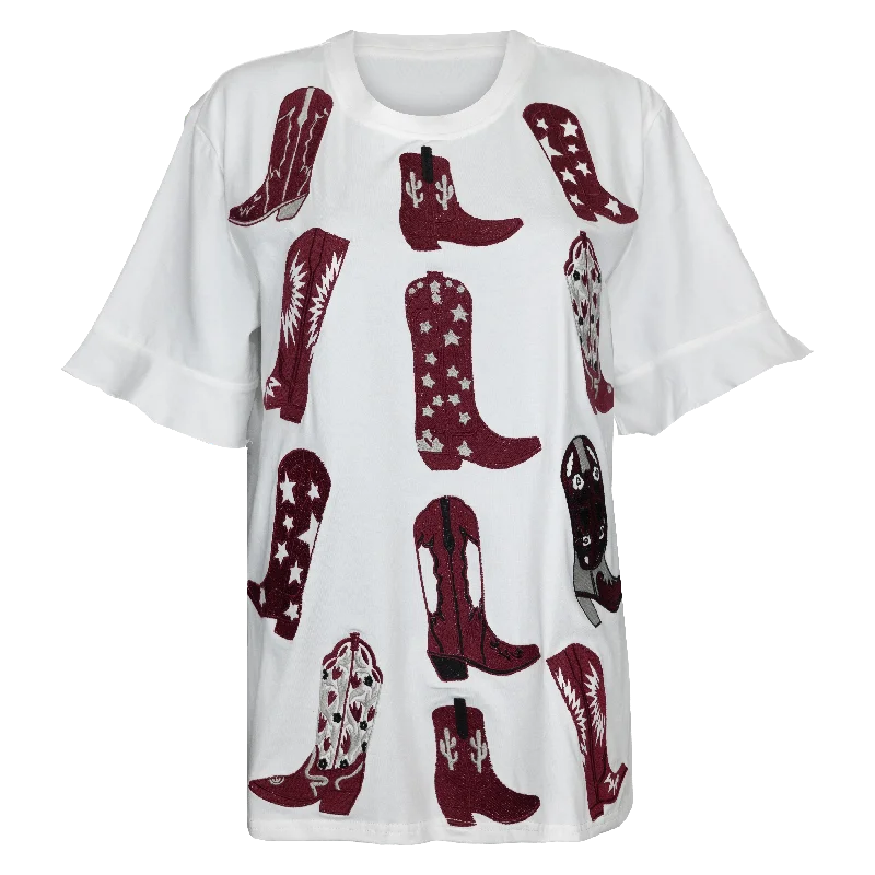 Striped Men's TopsWalk the Line Boots Tee